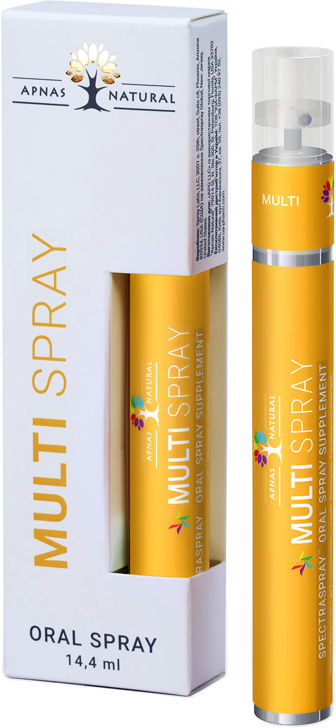 

Мультивитаминный спрей Apnas Natural Multi с фруктовым вкусом (616450974978)