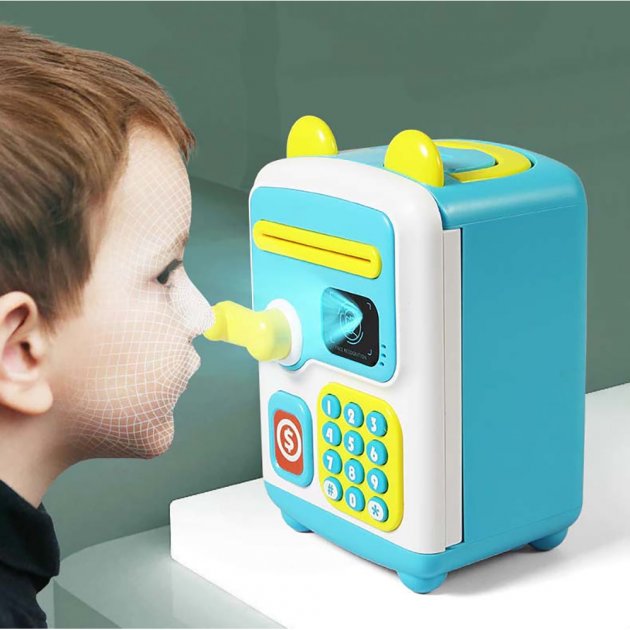 

Оригинальная детская копилка-сейф с кодовым замком Face Recognition (Money BOX) New Blue