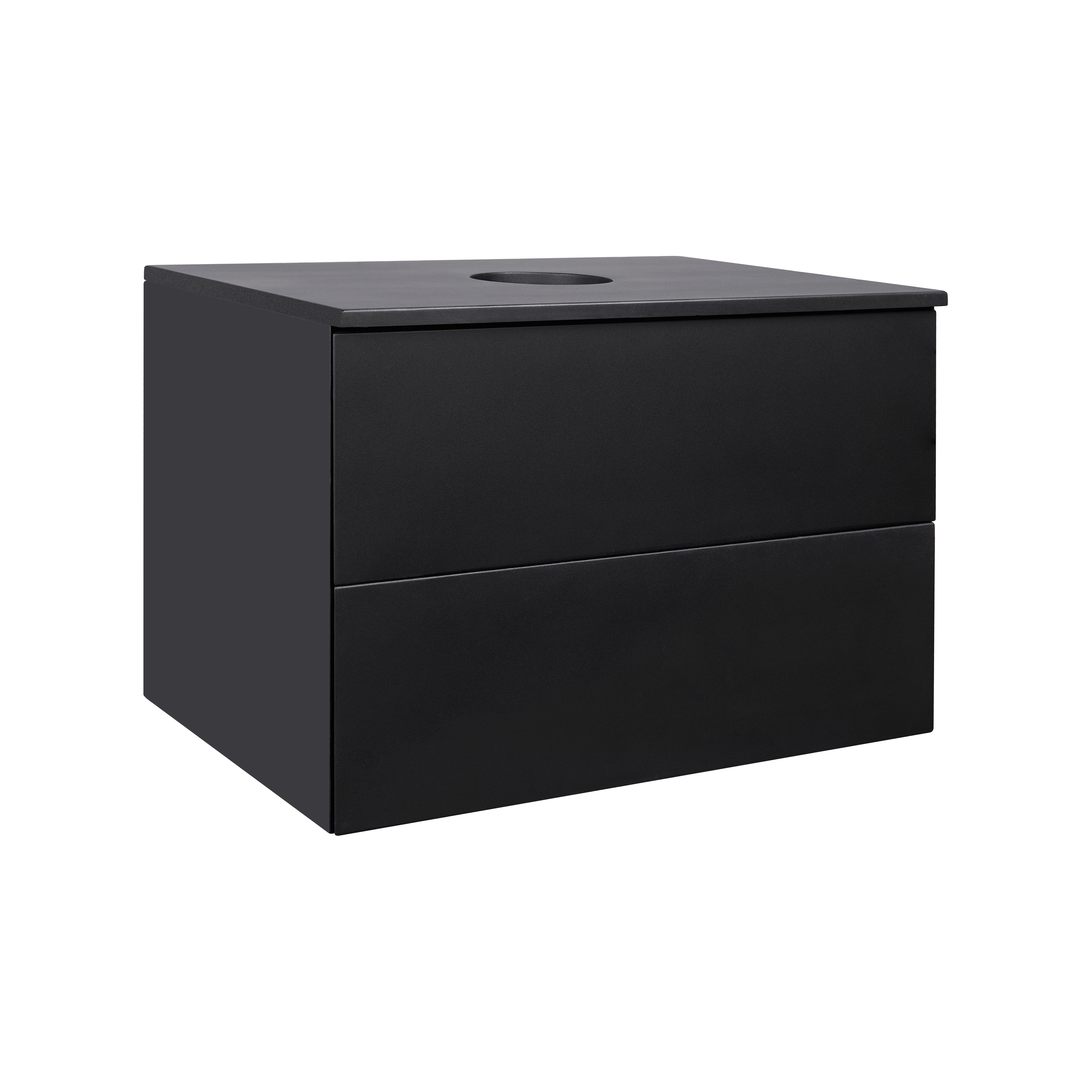 

Тумба подвесная Qtap Tern 700х476х469 Matt black со столешницей QT1779TPL702MB