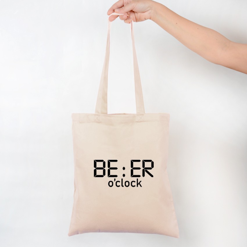 

Эко сумка шоппер беж с принтом “Beer o’clock”