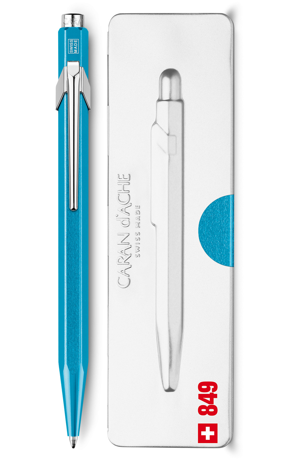 

Ручка Caran d'Ache 849 Metal-X Блакитна + box (7630002328630)