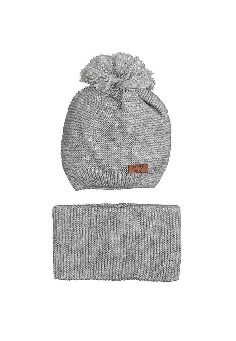 

Демисизонный комплект шапка хомут Mari-Knit 0805-04  серый 45969, Демисизонный комплект шапка хомут Mari-Knit 0805-04 54 серый 45969