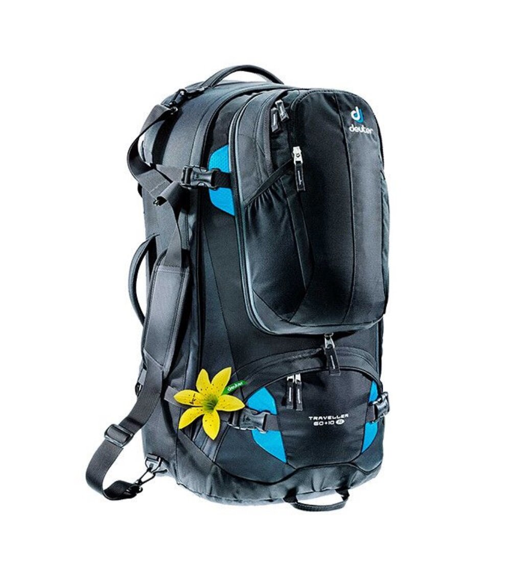 

Рюкзак-сумка Deuter Traveller 60+10 SL One size black/turquoise (3510015 7321)