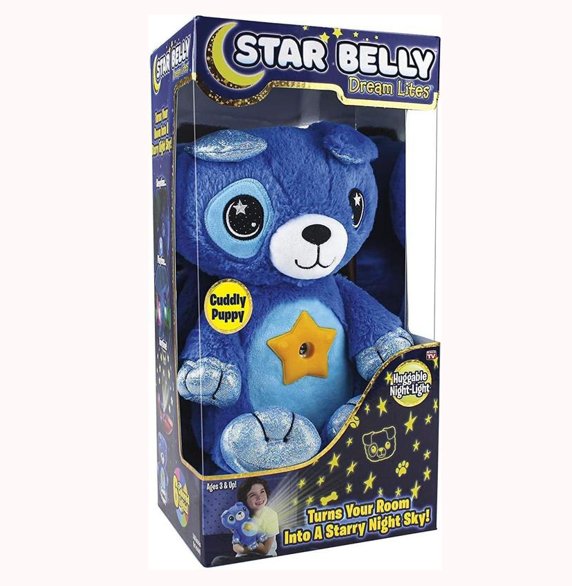 

Мягкая плюшевая игрушка ночник-проектор Star Belly Dream Lites Puppy 7 режимов LED подсветки Медвежонок Синий(IUYTYU4567)