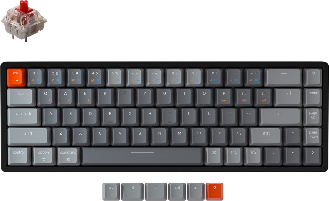 

Клавиатура беспроводная Keychron K6 Aluminum Frame Hot-Swap Gateron Red RGB USB/Bluetooth Black (ENG/RU) (K6W1_Keychron)