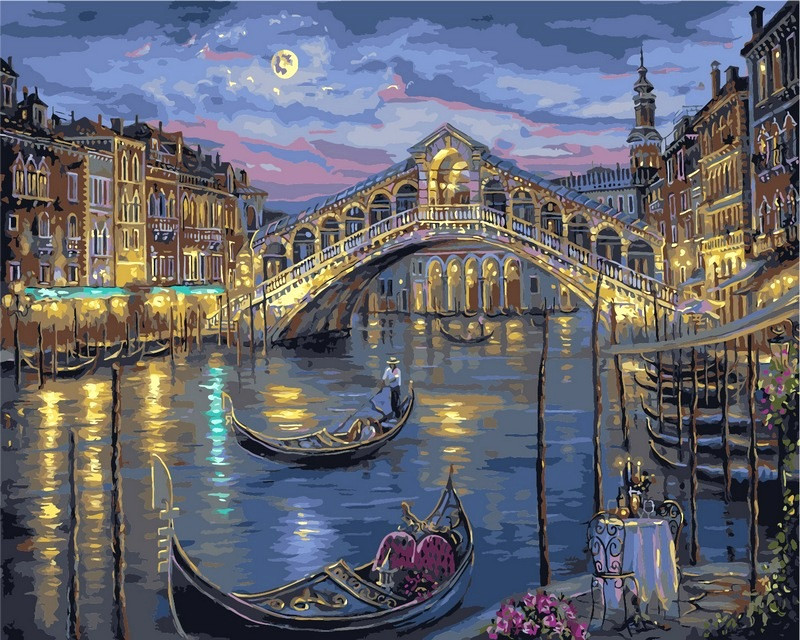 

Венеция. Мост Риальто. Картина раскраска. Babylon 40x50