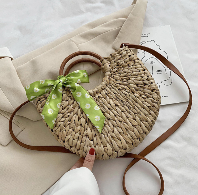 

Сумка женская соломенная с бантом Молочный (а725)