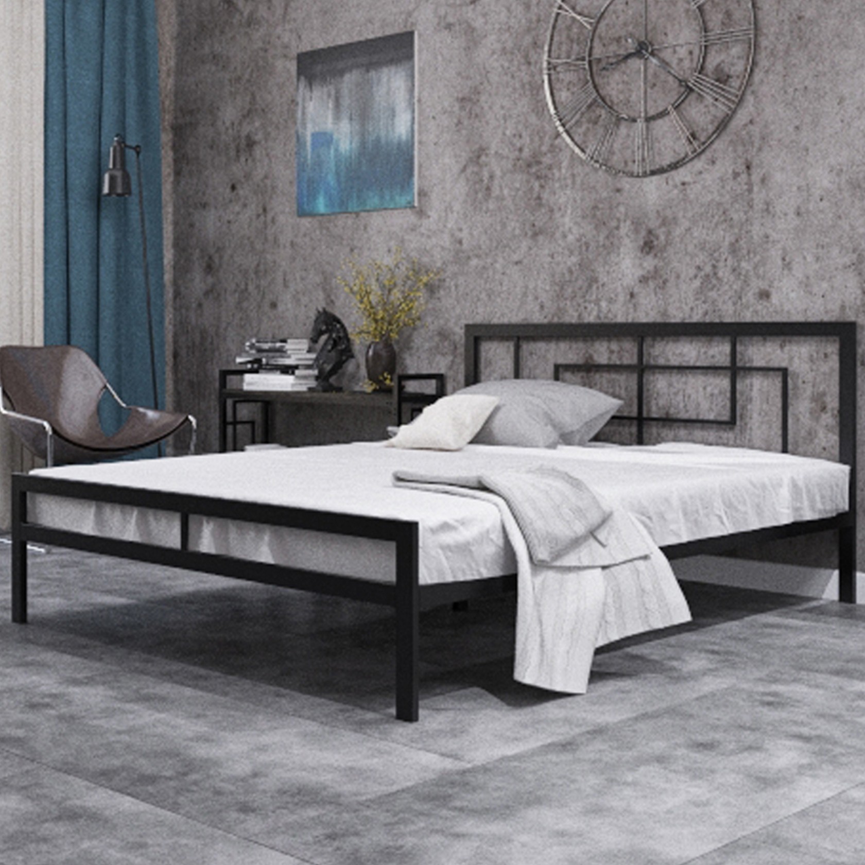 

Кровать Квадро (Металл-дизайн) Черная 80х200 см 311131_2