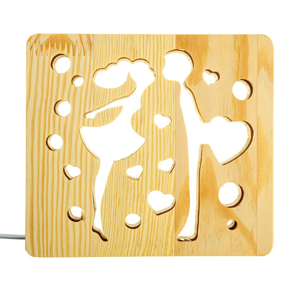 

Светильник ночник ArtEco Light из дерева LED "Влюбленная пара" с пультом и регулировкой цвета, RGB