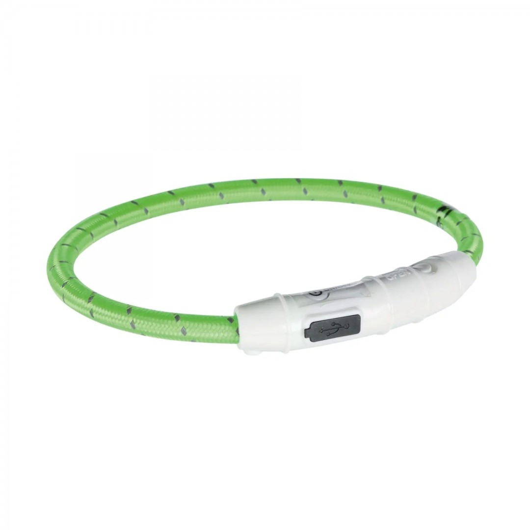 

Ошейник Trixie полиуретановый светящийся USB Flash L-XL Green 65 cм / 7 мм
