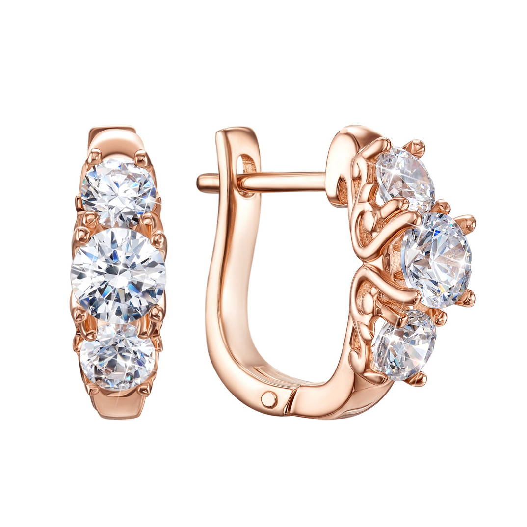 

Серьги из красного золота с фианитами S Zirconia 000135669