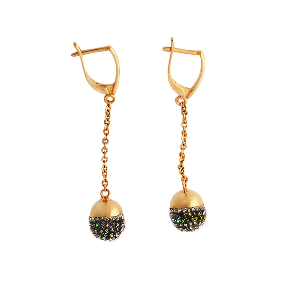 

Золотые серьги с кристаллами Swarovski Planeta Zolota 3.21г (E36)