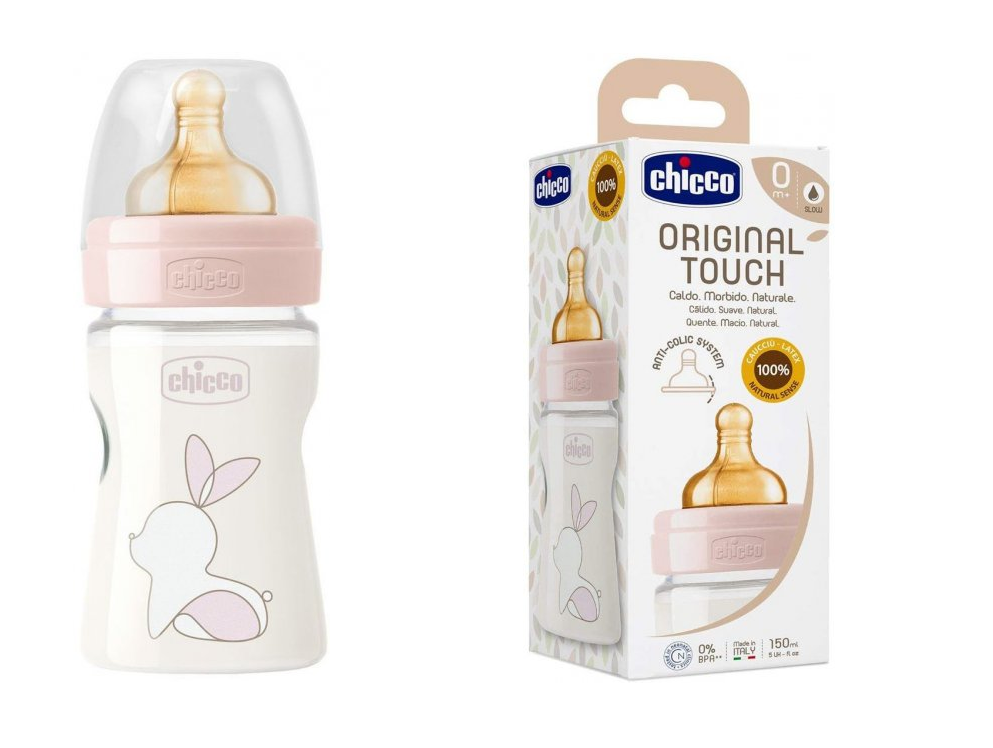 

Пляшка пластикова Chicco 27610.10 Original Touchсоска латексна від 0 м+ (bc-357539)