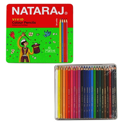 

Карандаши цветные 24цв Nataraj Vivid Premium в метал коробке 201256014