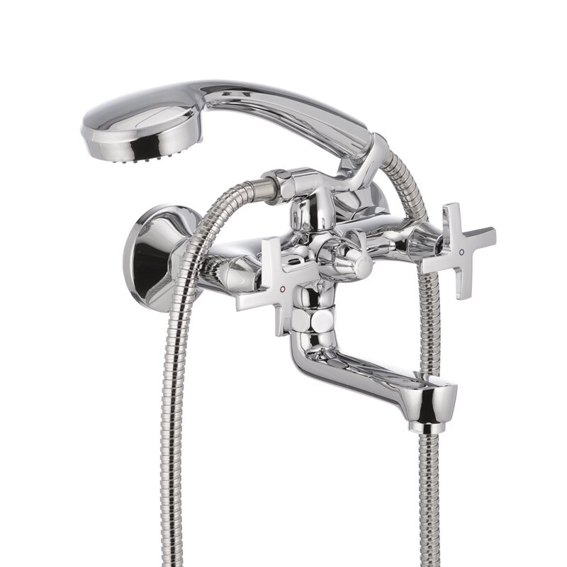 

Cмеситель в ванную двухвентильный с длинным изливом MIXXUS хром PREMIUM GALAXY 142 латунь MI0622