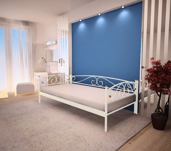 

Односпальная кровать металлическая Метакам Verona Lux 200X140 Белый Глянец