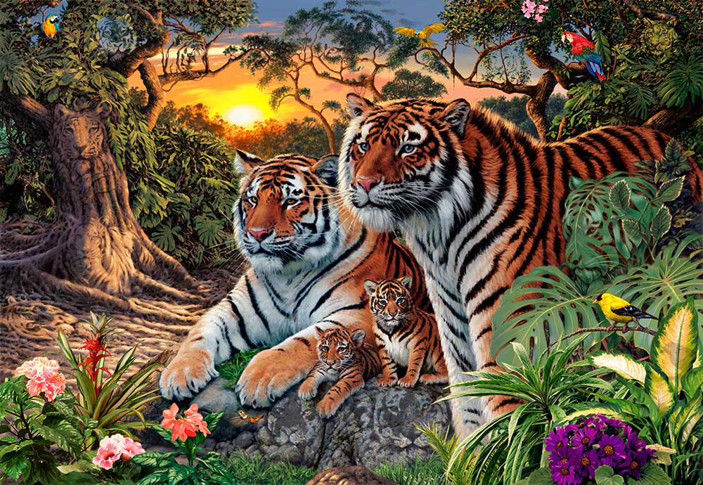 

Фотообои ArtSide Тигры в джунглях (250220218) Штукатурка