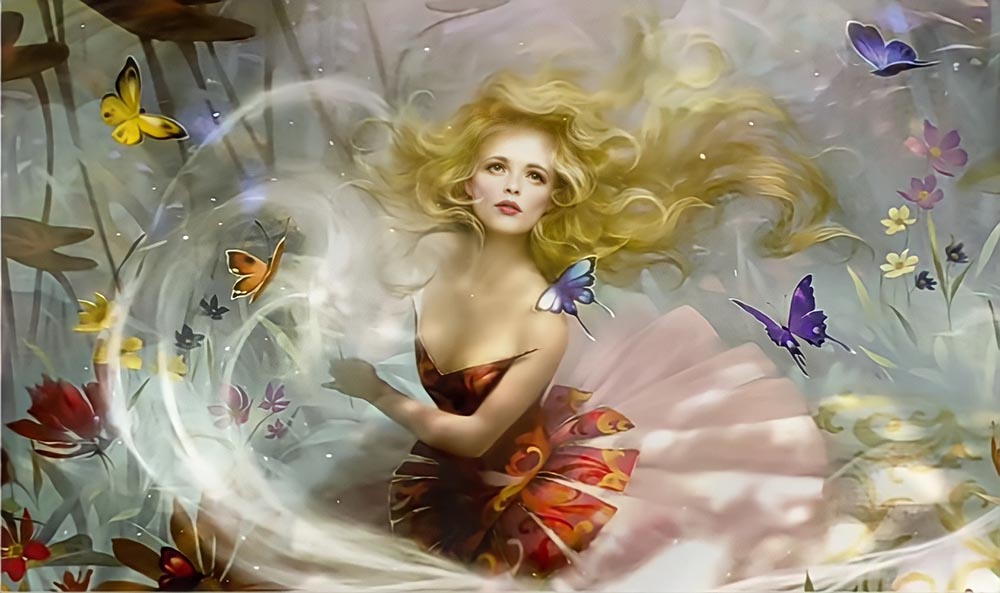 

Фотообои ArtSide Фея с бабочками (2091220201) Базальт