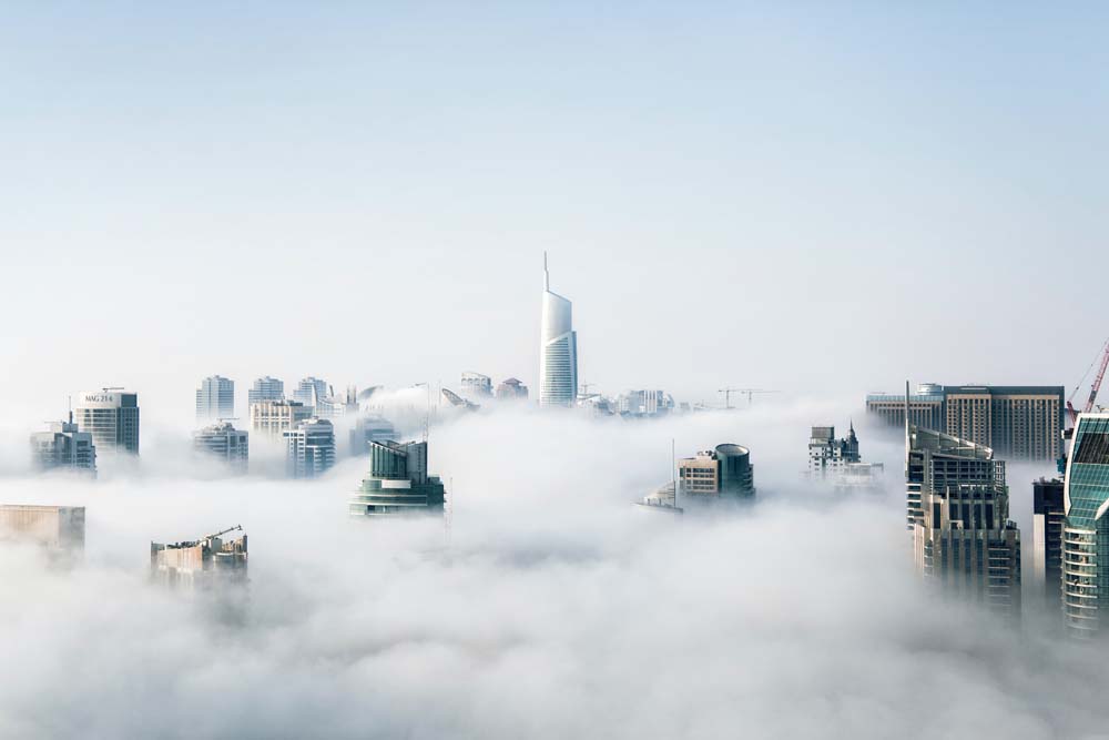 

Фотообои ArtSide Небоскребы в тумане (210122013) Жаккард