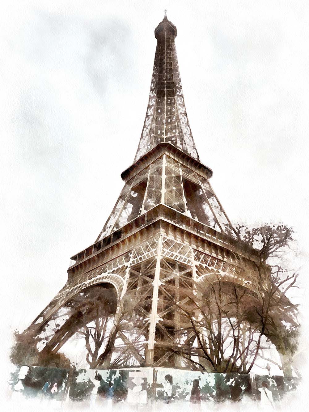 

Фотообои ArtSide Акварельная Эйфелева башня (541700479) Иней