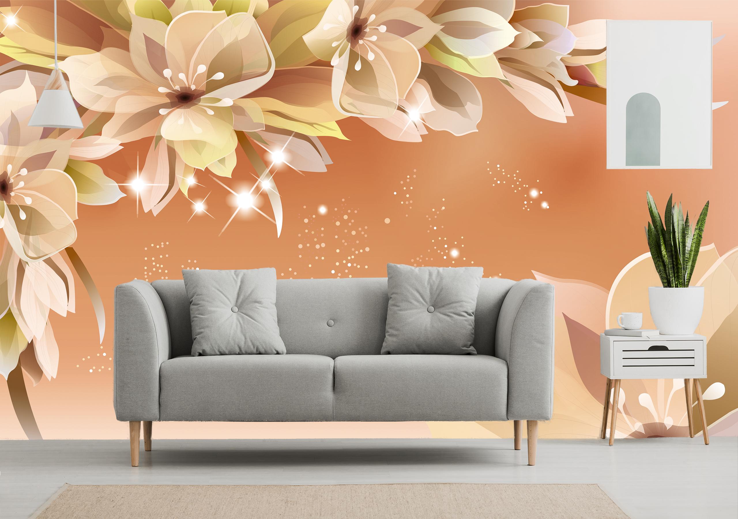 

Бумажные Фотообои Walldeco Нарисованные цветы 380x250 Гладь