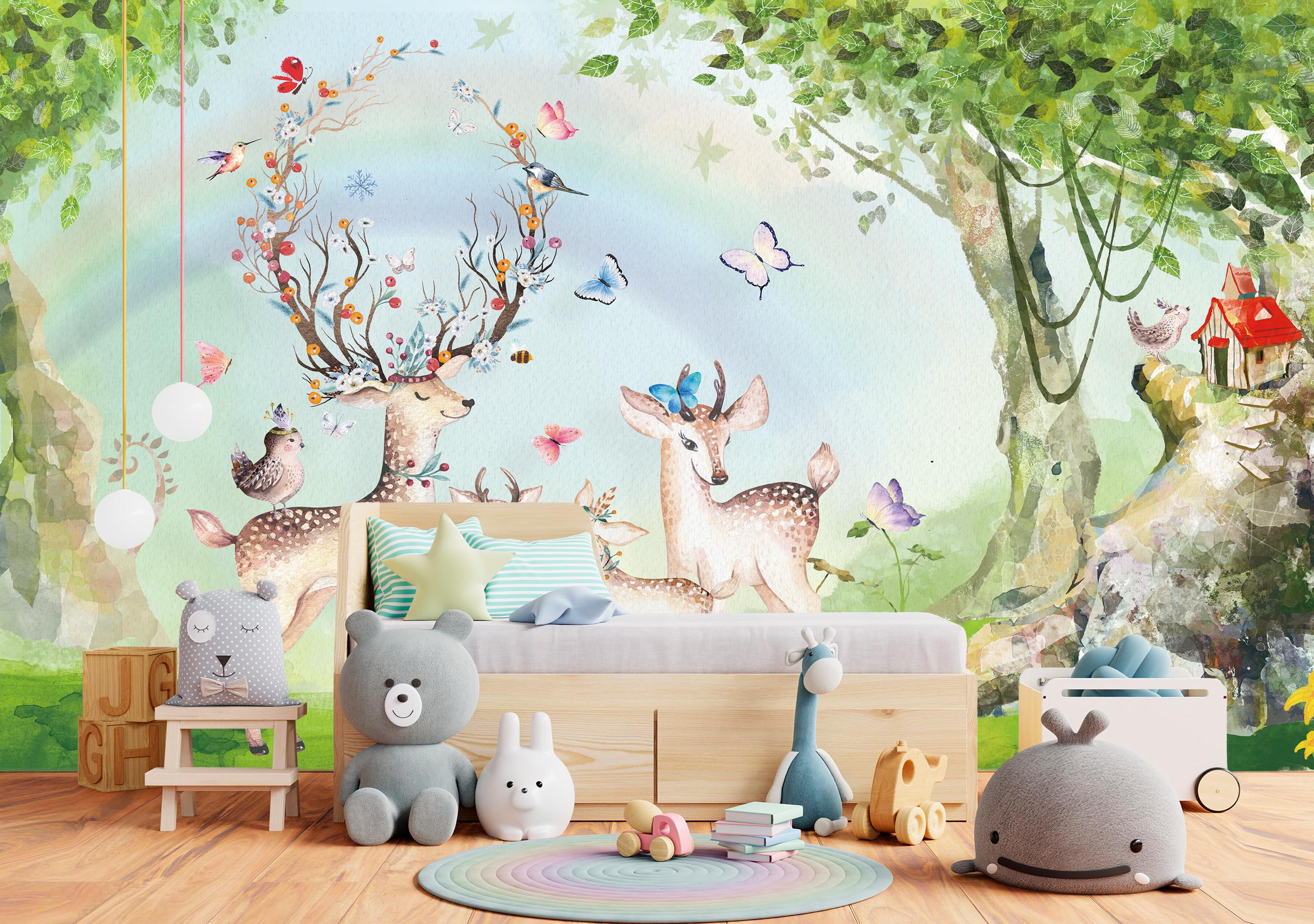 

Флизелиновые Фотообои Walldeco Сказочные животные в лесу 475x300 Бриз