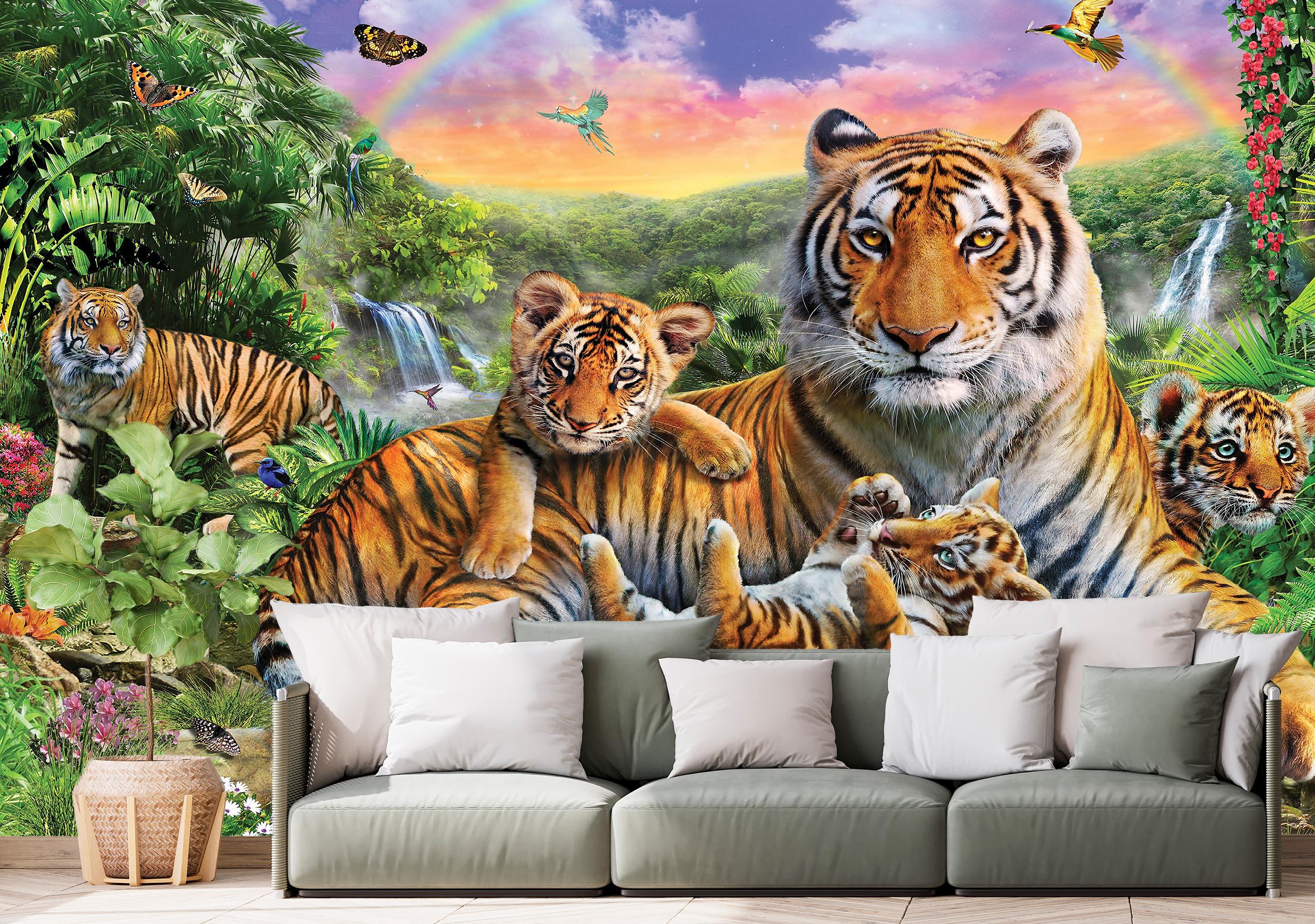 

Виниловые Фотообои Walldeco Тигры на природе 300x200 Деко