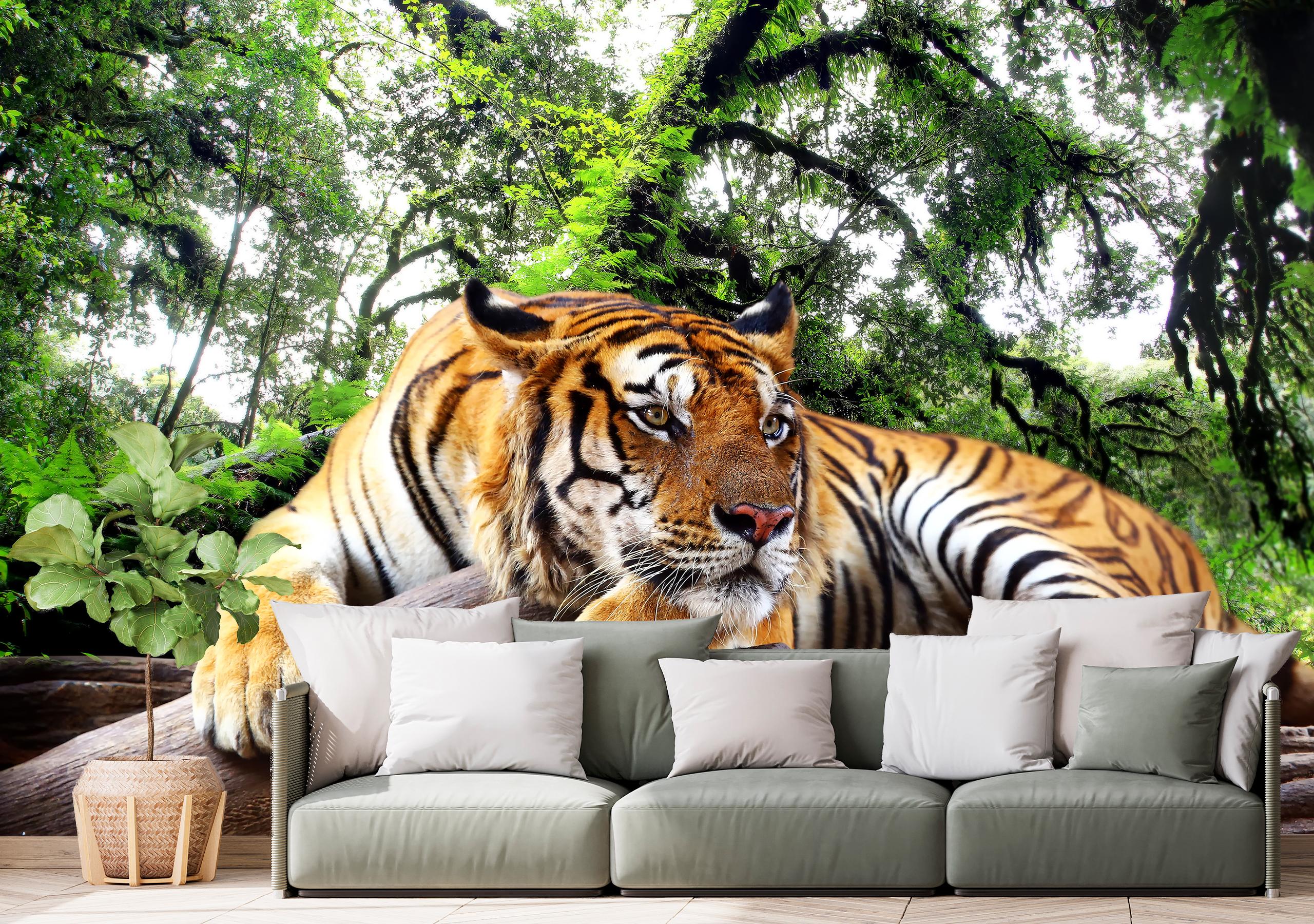

Виниловые Фотообои Walldeco Тигр на природе 475x300 Фреска