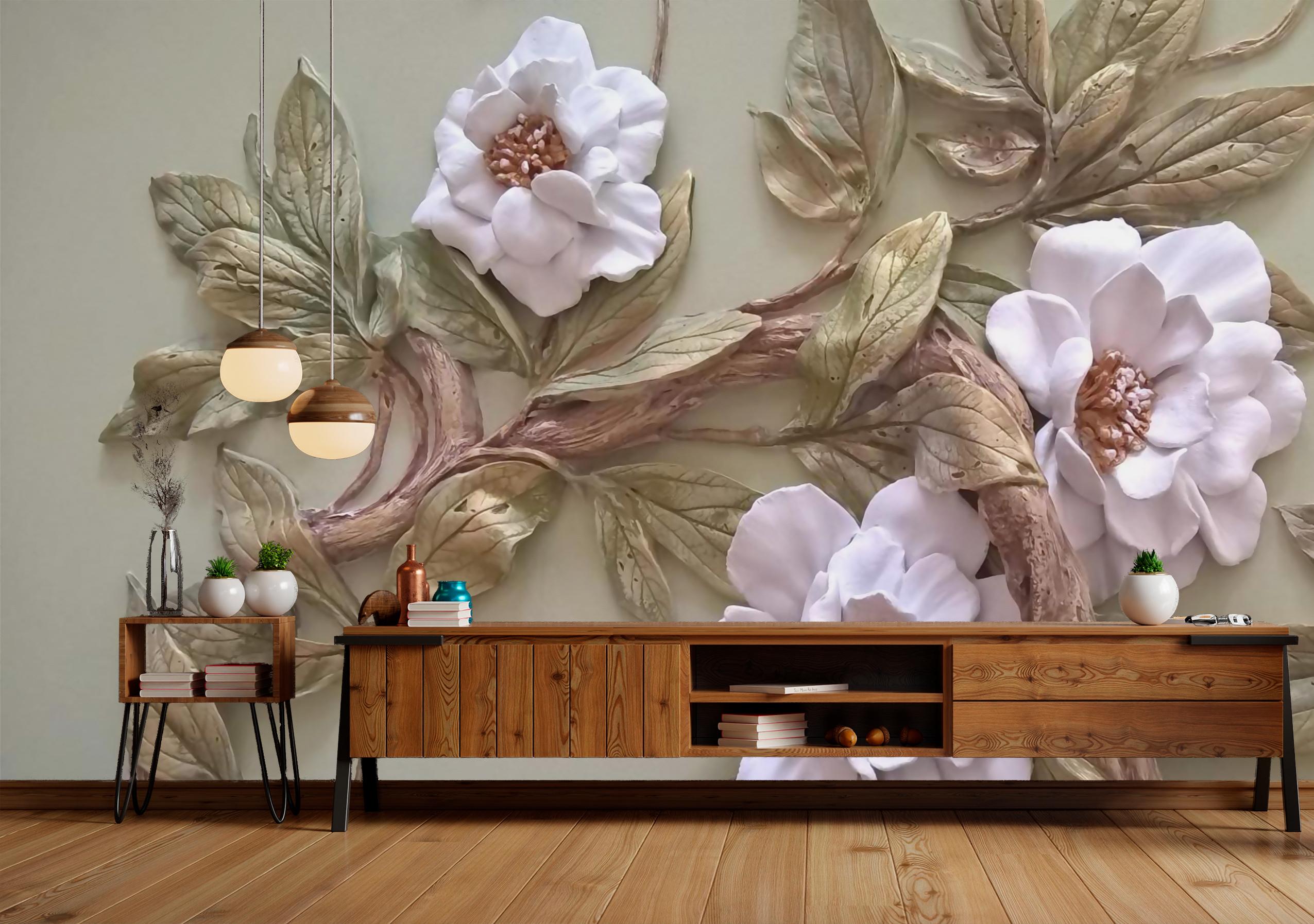 

Бумажные Фотообои Walldeco Цветы барельеф 285x190 Гладь