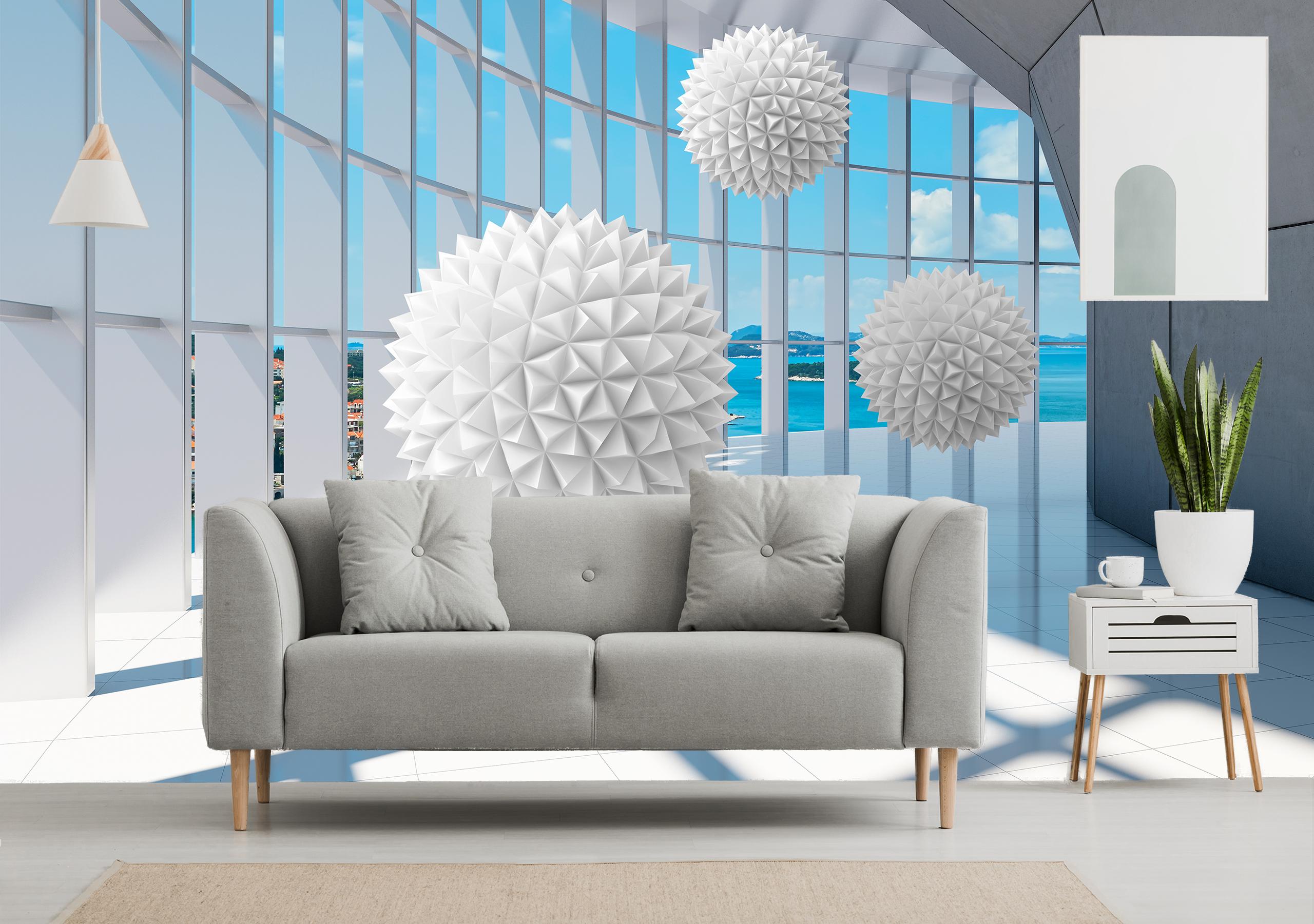 

Виниловые Фотообои Walldeco 3Д коридор и сферы 475x300 Волокно