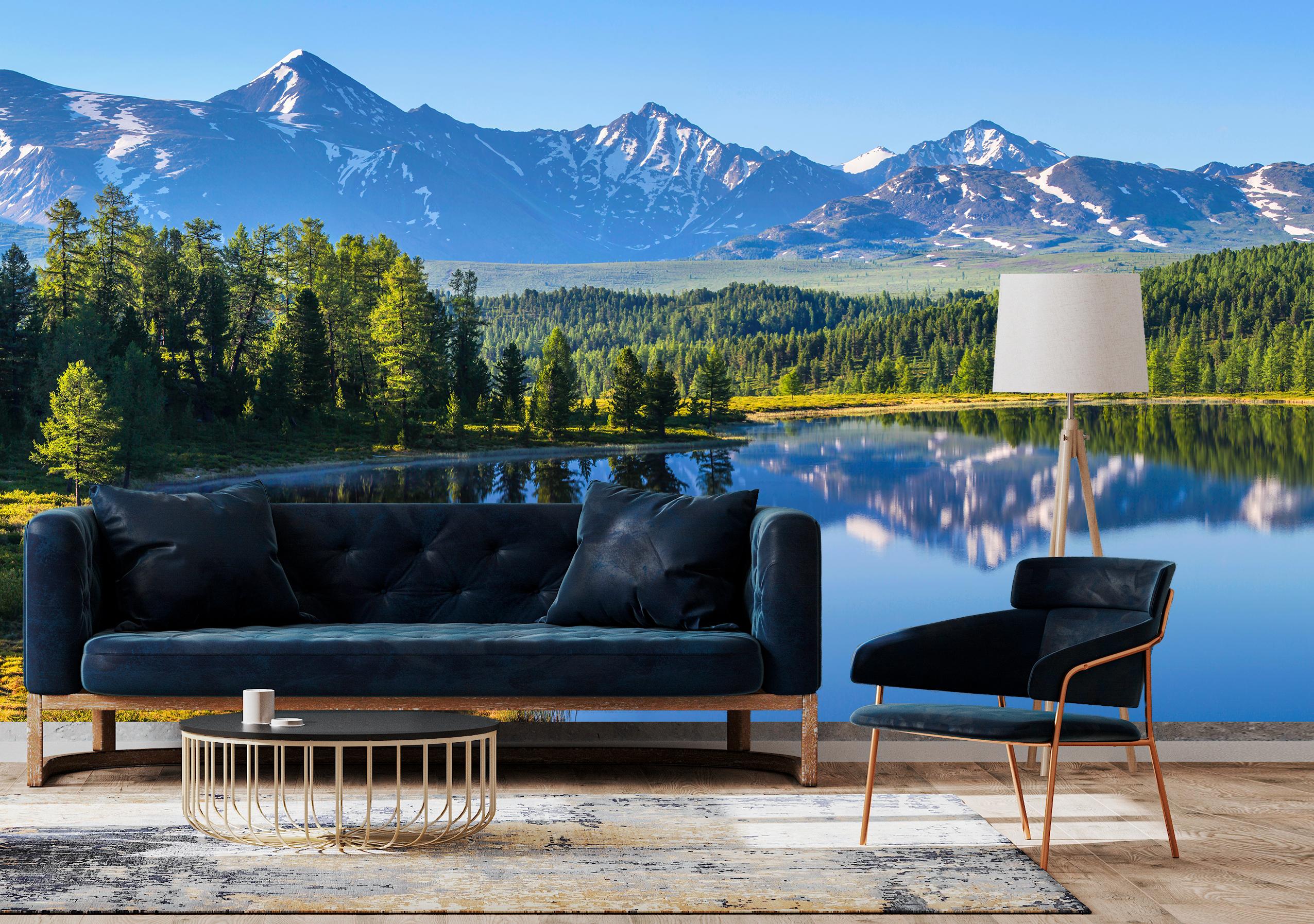 

Виниловые Фотообои Walldeco Озеро и горы 200x130 Диамант