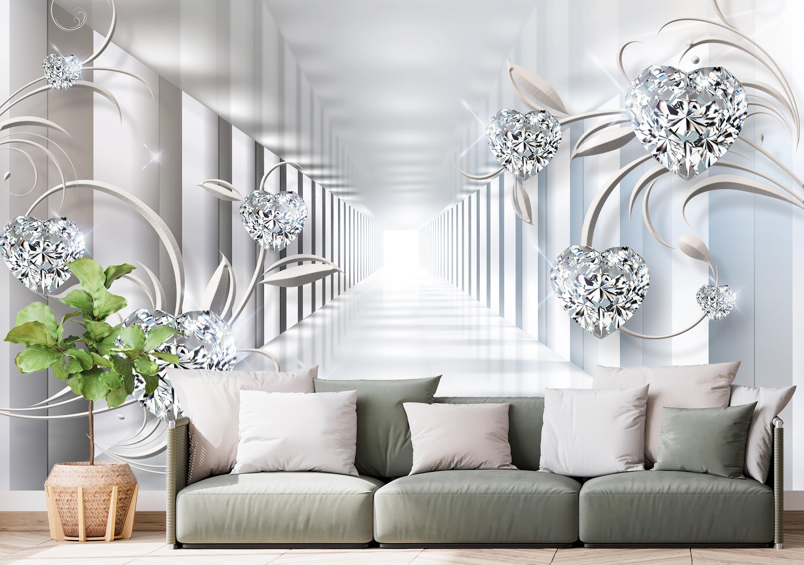 

Флизелиновые Фотообои Walldeco Бриллианты и 3Д коридор 400x260 Бриз