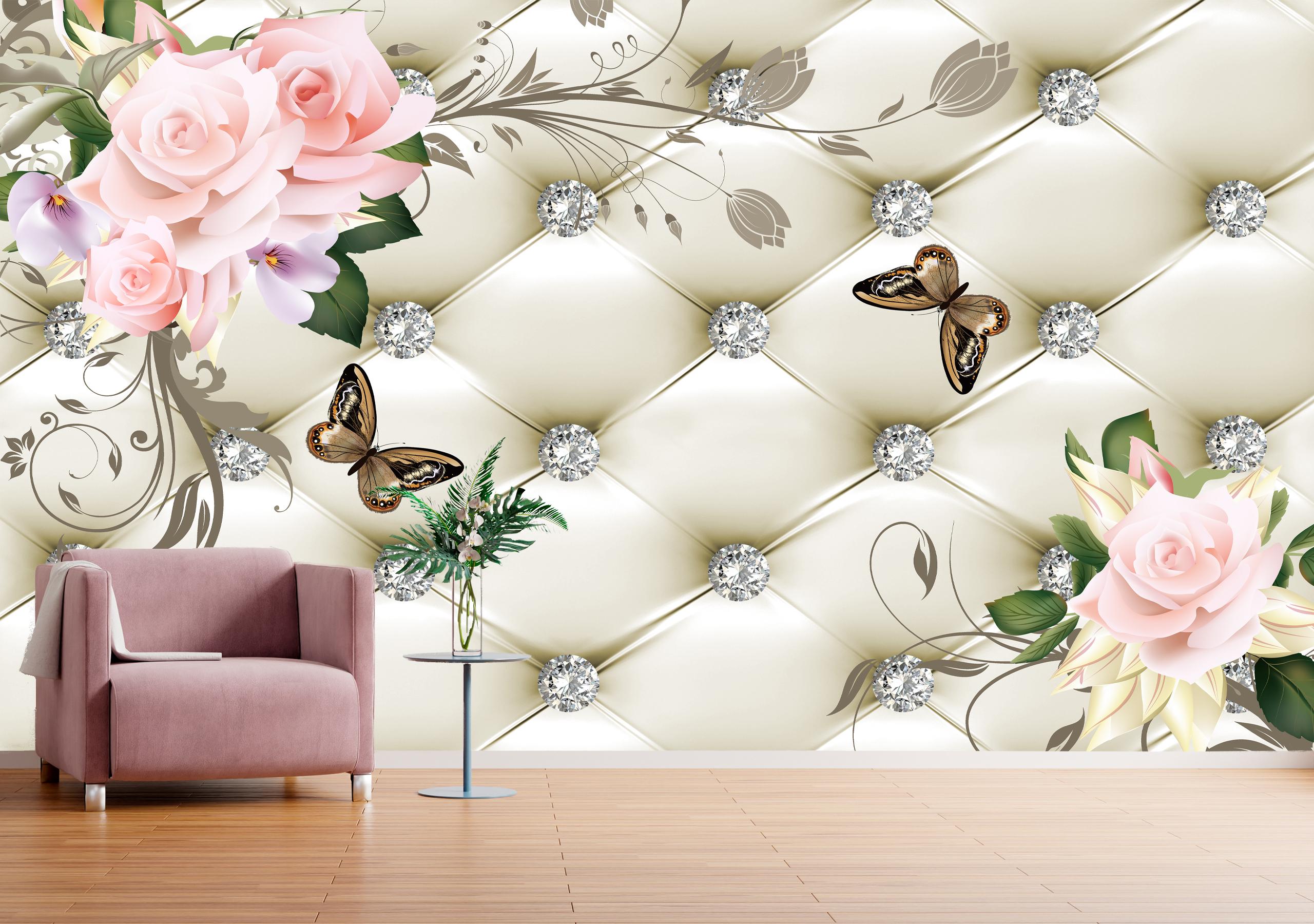 

Бумажные Фотообои Walldeco Цветы и бабочки 285x190 Гладь
