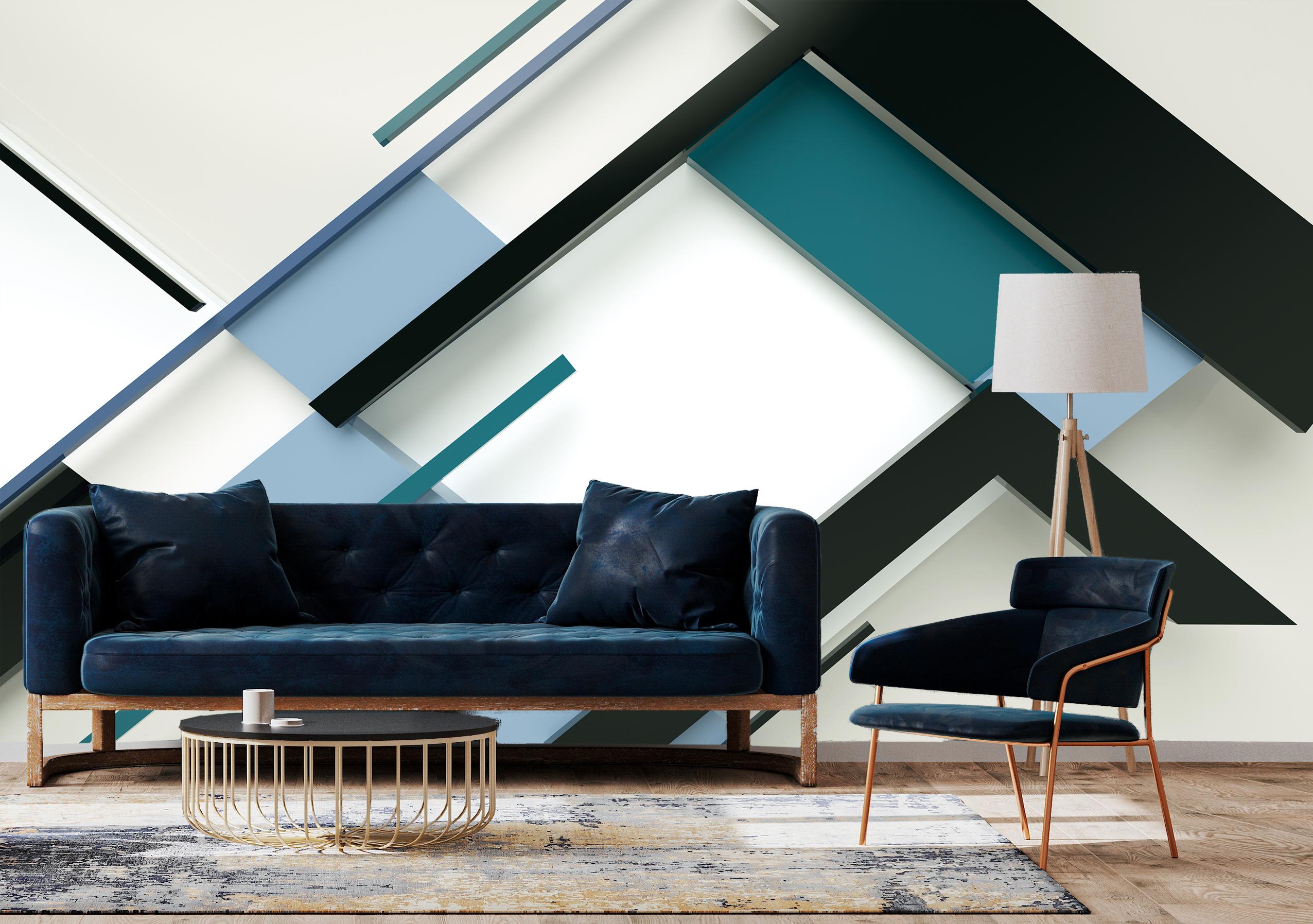 

Фотообои на самоклеющейся основе Walldeco Синие полосы 475x300 Лоск