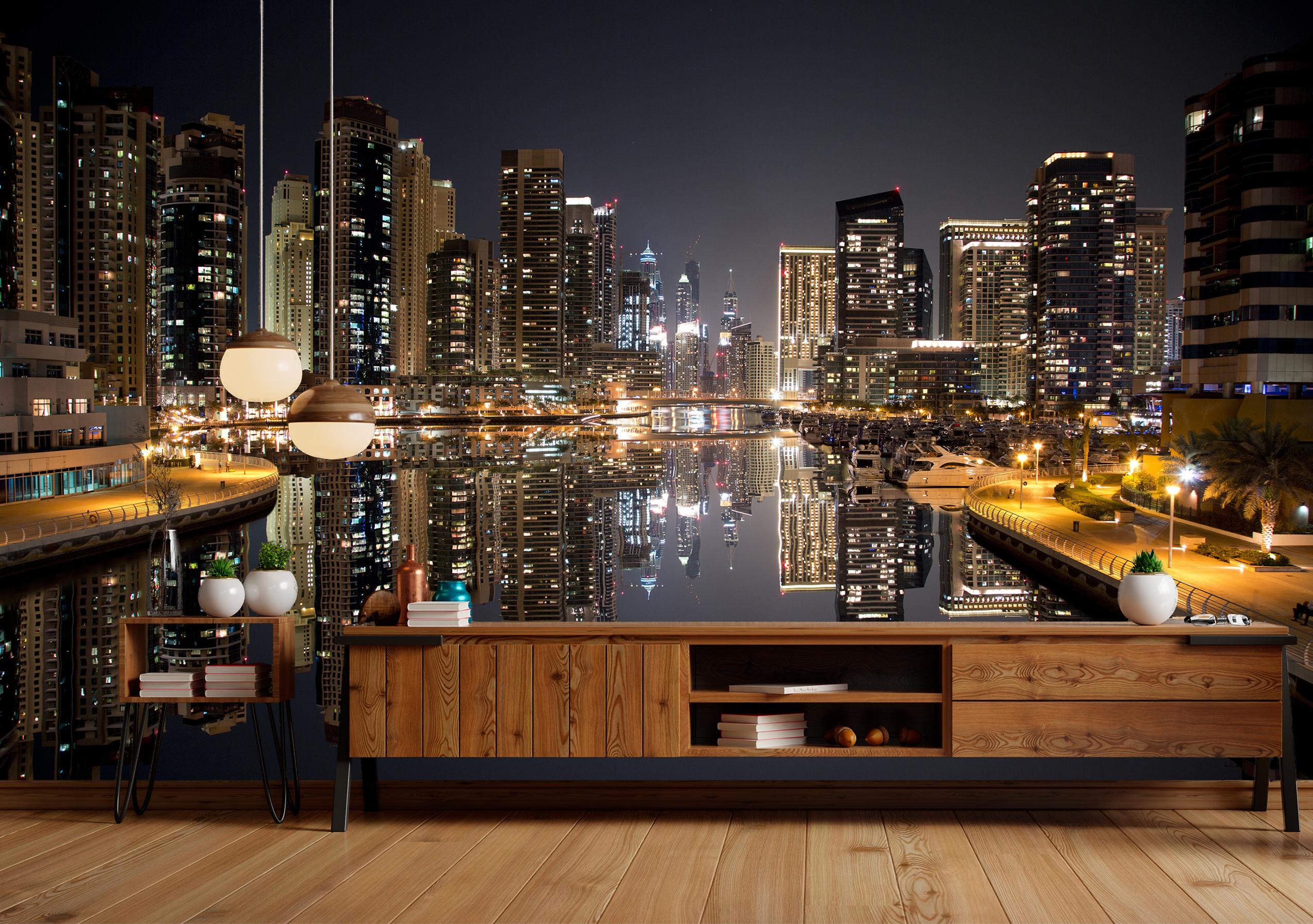 

Виниловые Фотообои Walldeco Ночной город 380x250 Диамант