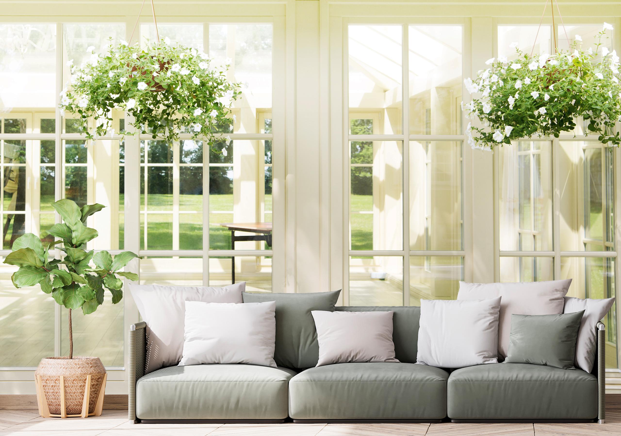

Виниловые Фотообои Walldeco Терраса и цветы 400x260 Базальт