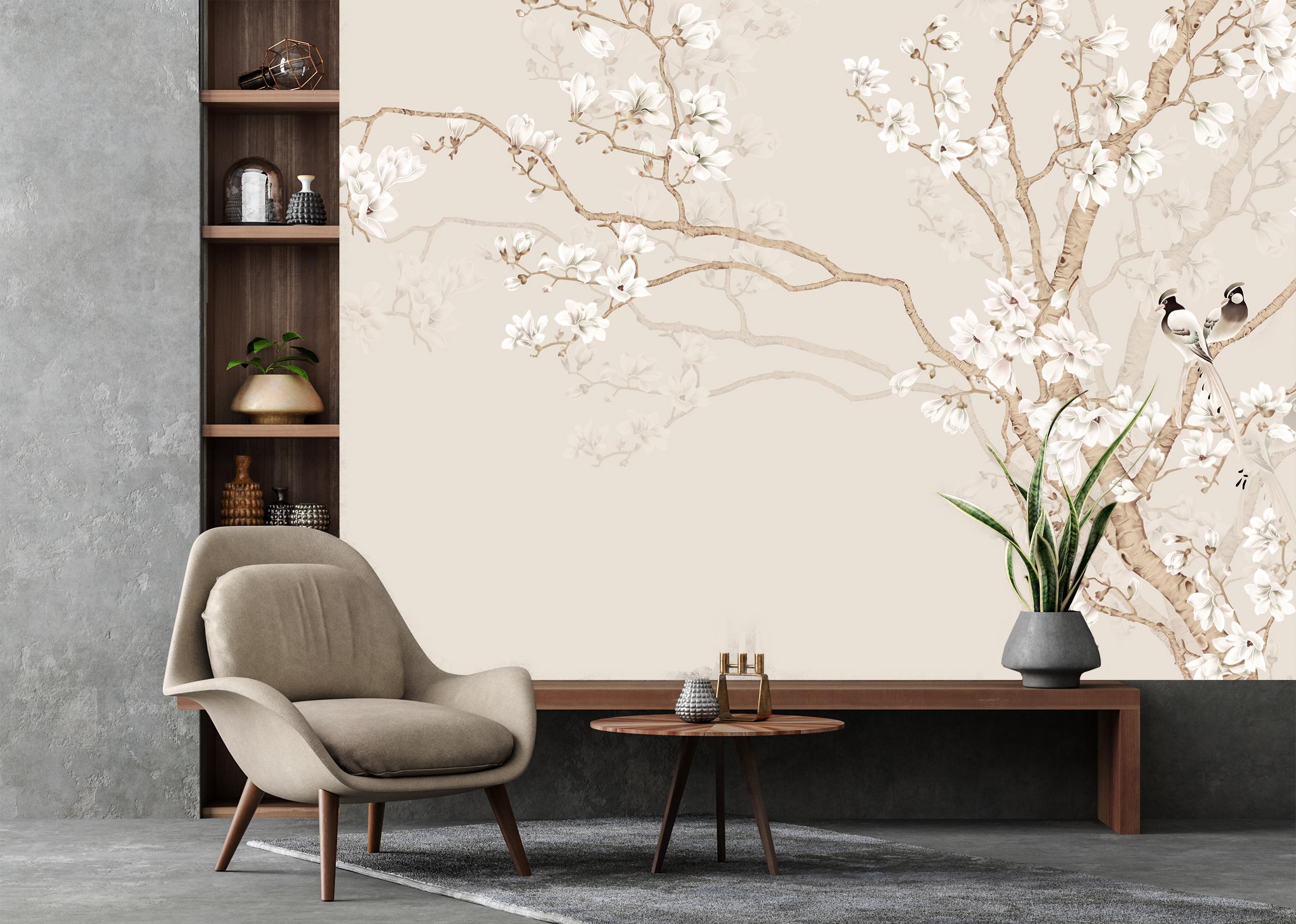 

Виниловые Фотообои Walldeco Нежная сакура 400x260 Жаккард