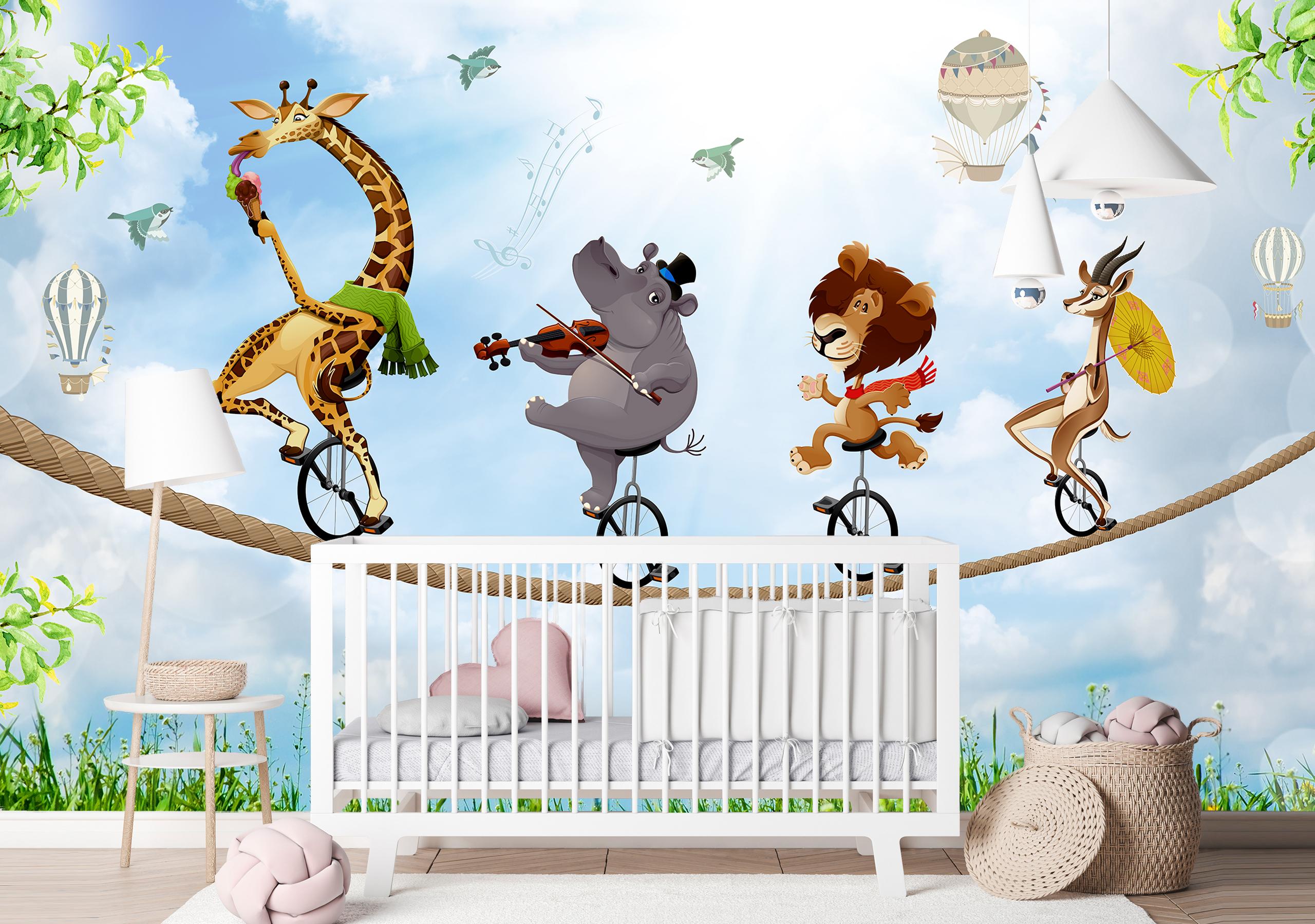 

Бумажные Фотообои Walldeco Животные на велосипедах 300x200 Гладь