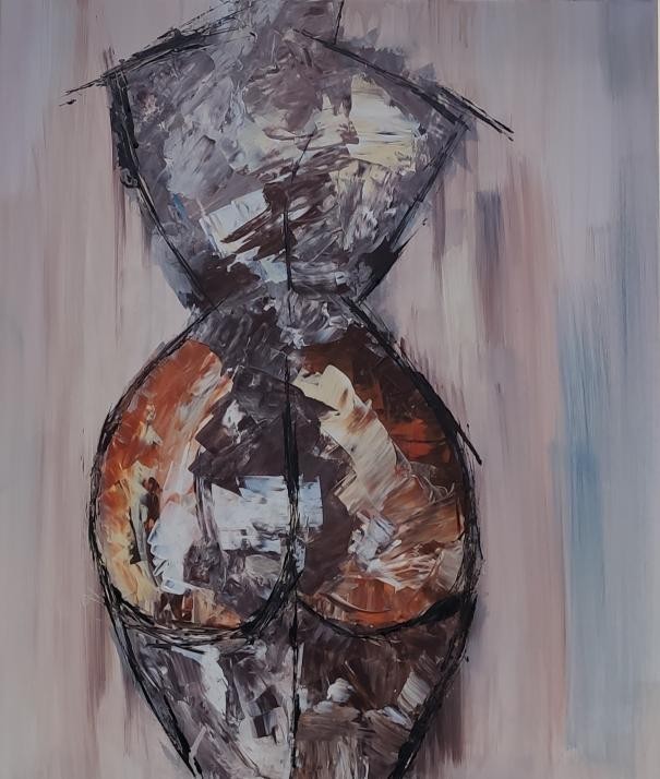 

Картина на холсте в стиле НЮ "Она" , акрил - техника мастихин (Acrylic painting on canvas in nude style)