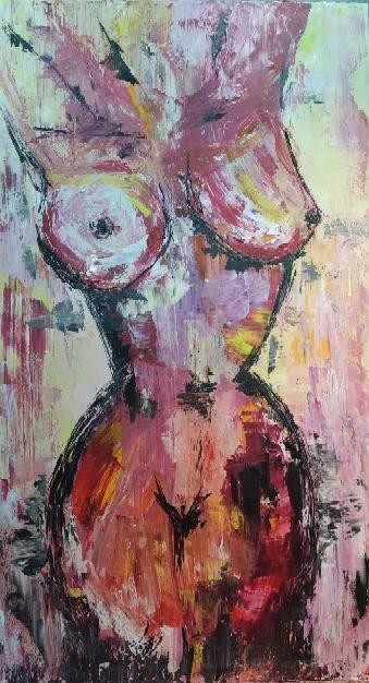 

Картина на холсте в стиле НЮ "Сила" , акрил - техника мастихин (Acrylic painting on canvas in nude style)