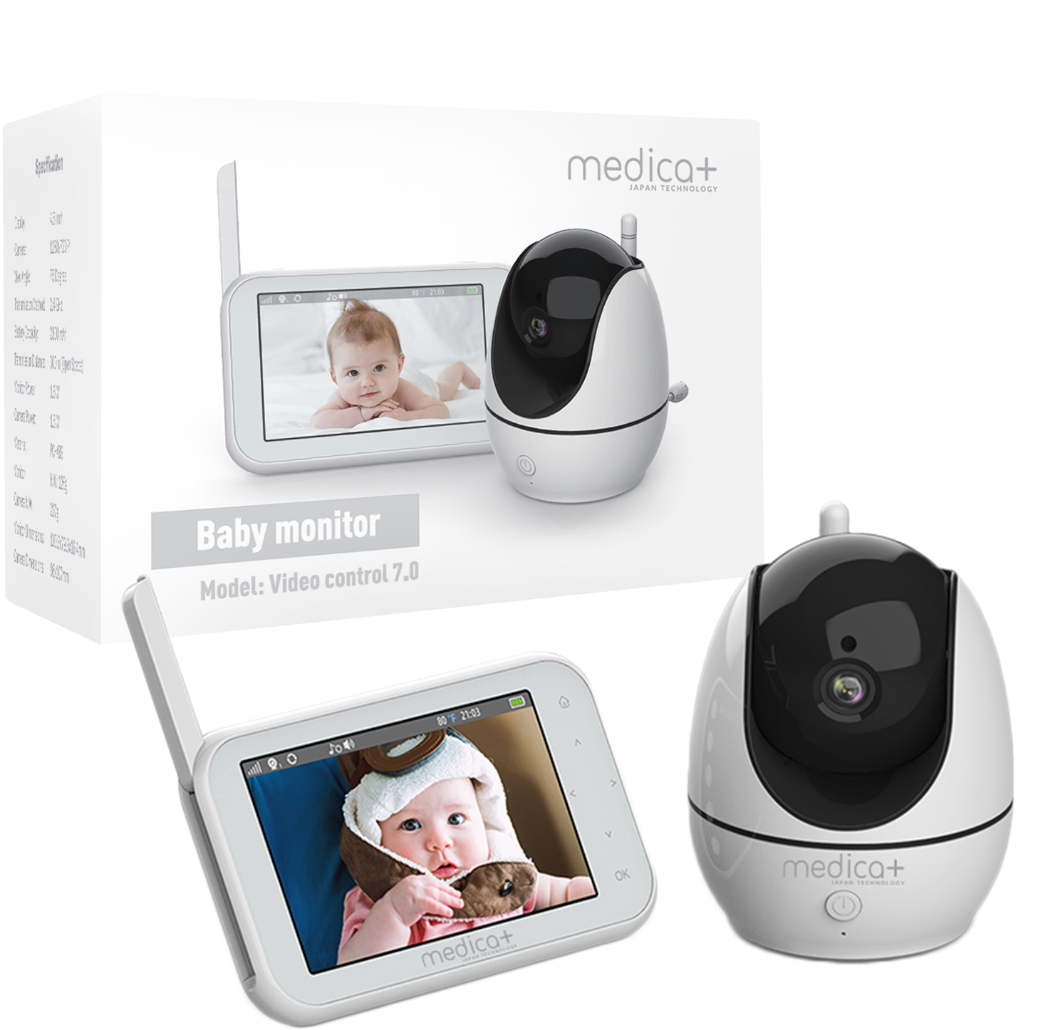 

Видеоняня Medica+ VideoControl 7.0 HD/360/ WiFi (50201)