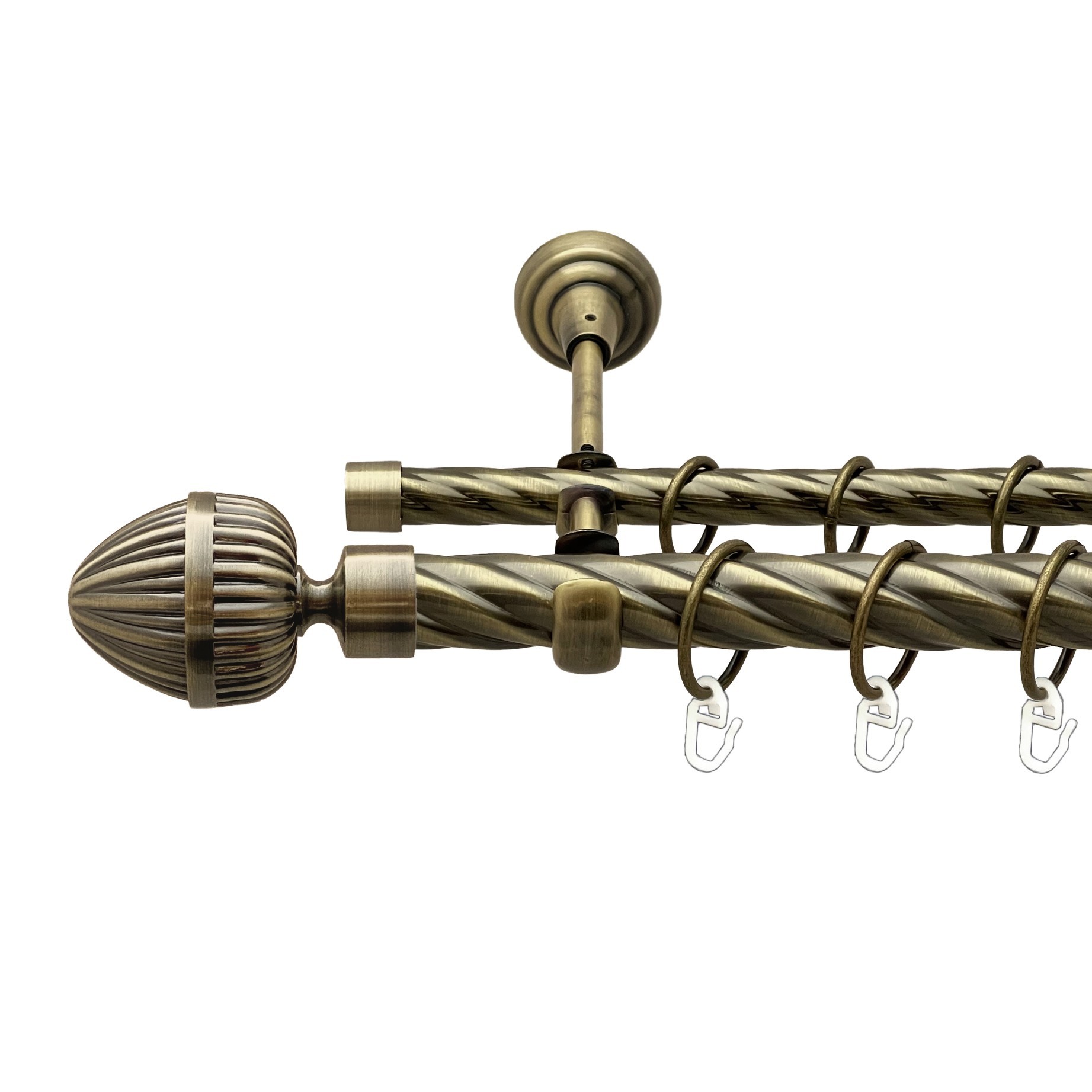 

Карниз Orvit Одеон металевий дворядний відкритий скручена труба кільце металеве Антик 25\16 мм 200 см (00-00018082)