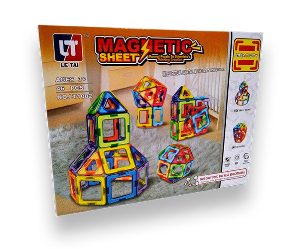 

Конструктор магнитный LT1002 Magnetic Sheet - 46 деталей