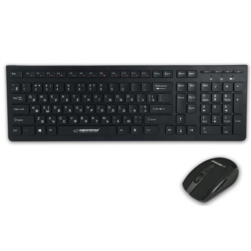 

Комплект клавиатура + мышь Wireless Esperanza Reno EK135UA Black USB