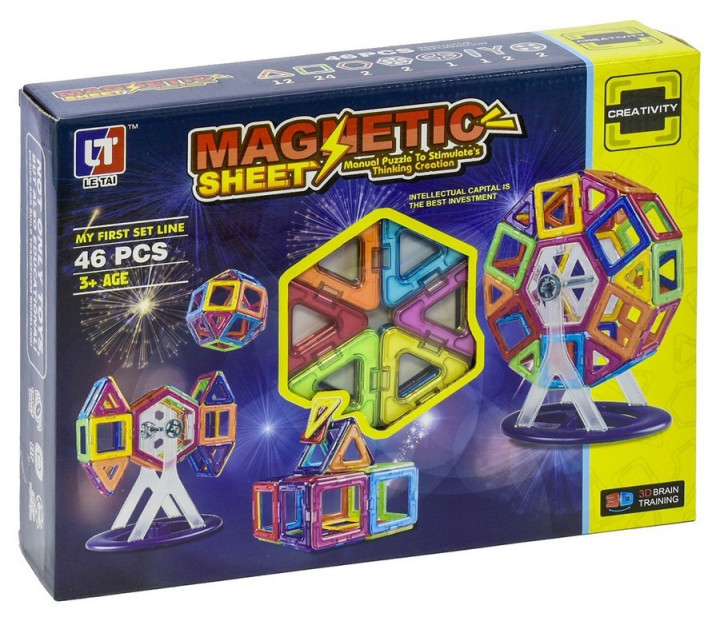 

Конструктор магнитный LT4002 Magnetic Sheet "Колесо обозрения"- 46 деталей