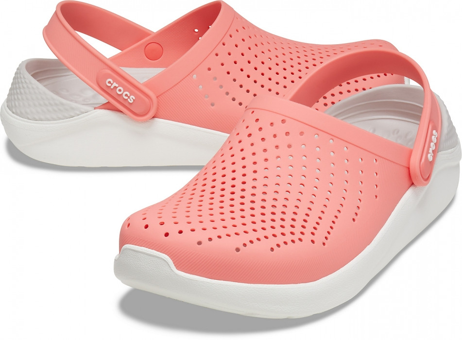 

Сабо Crocs LiteRide Clog 38 персиковый/белый 204592