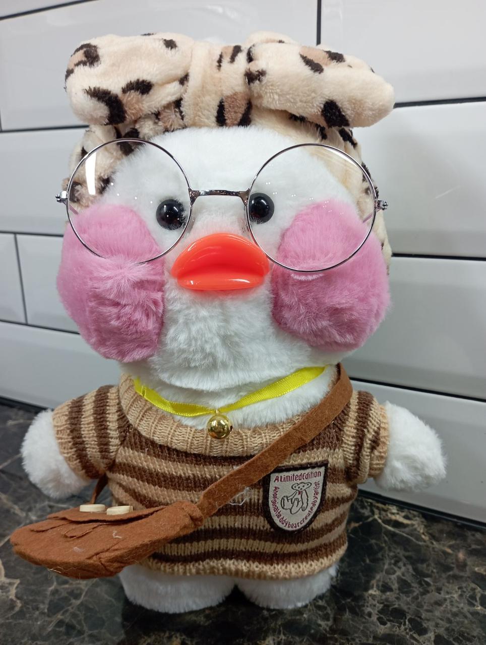 

Мягкая Плюшевая Игрушка Лалафан Уточка Lalafanfan Duck в одежде 30см 1137