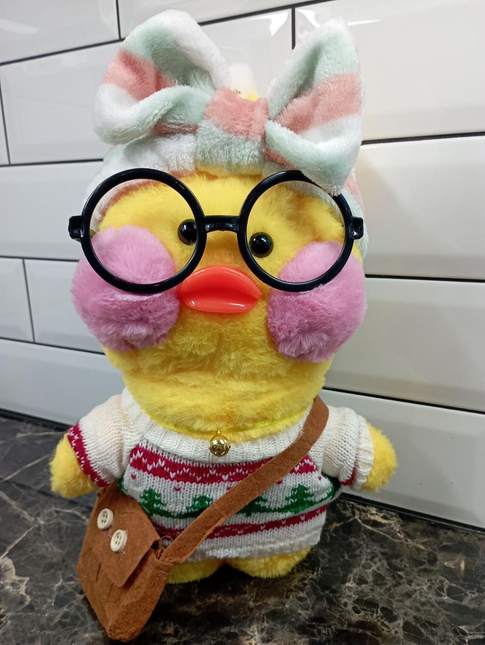 

Мягкая Плюшевая Игрушка Лалафан Уточка Lalafanfan Duck в одежде 30см 1136