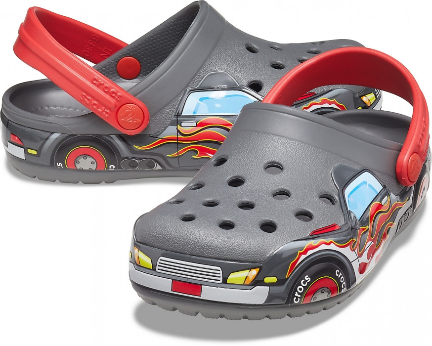 

Сабо для мальчиков Crocs Kids' Fun Lab Truck Band Clog 25 Серый/красный 207074