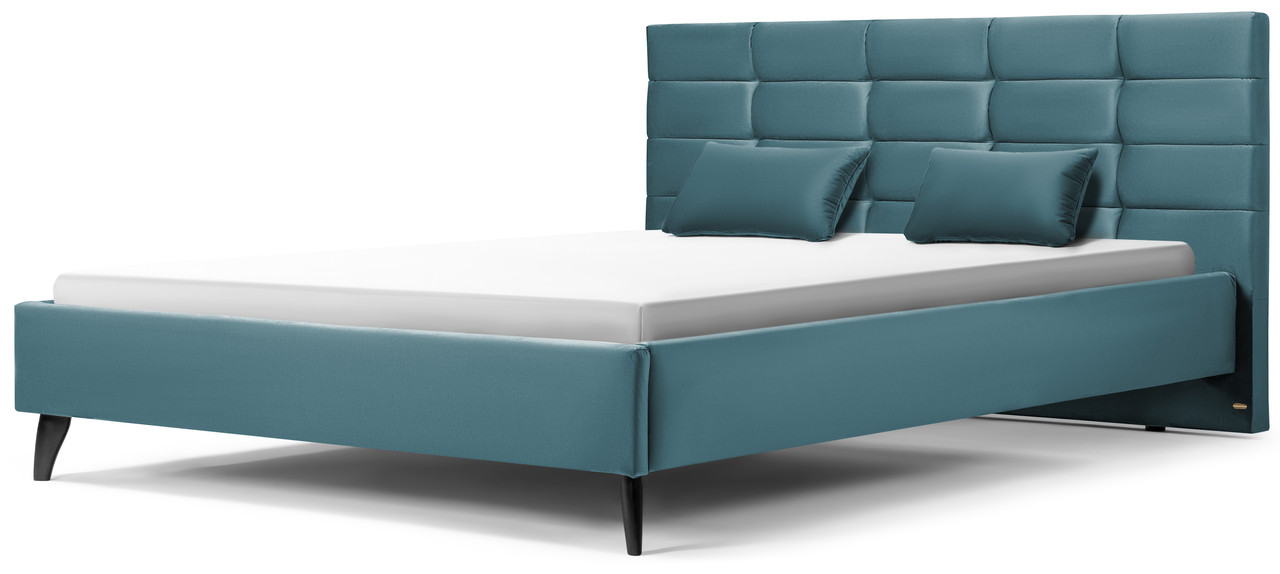 

Кровать двуспальная голубая c подъемным Carveli Milana Turquoise velvet 160x200